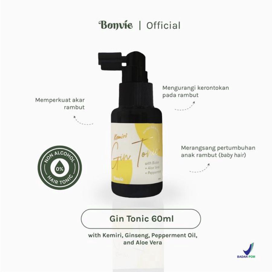 Bonvie Kemiri Gin Hair Tonic Anti Hairfall 60ml