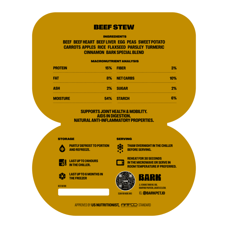 BARK Beef Stew Makanan Anjing Basah 500gram