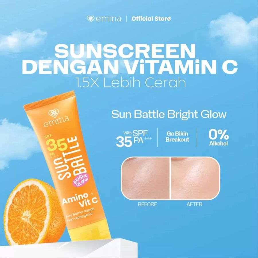 Emina Sun Battle Bright Glow Sunscreen SPF 35 PA+++ 50ml
