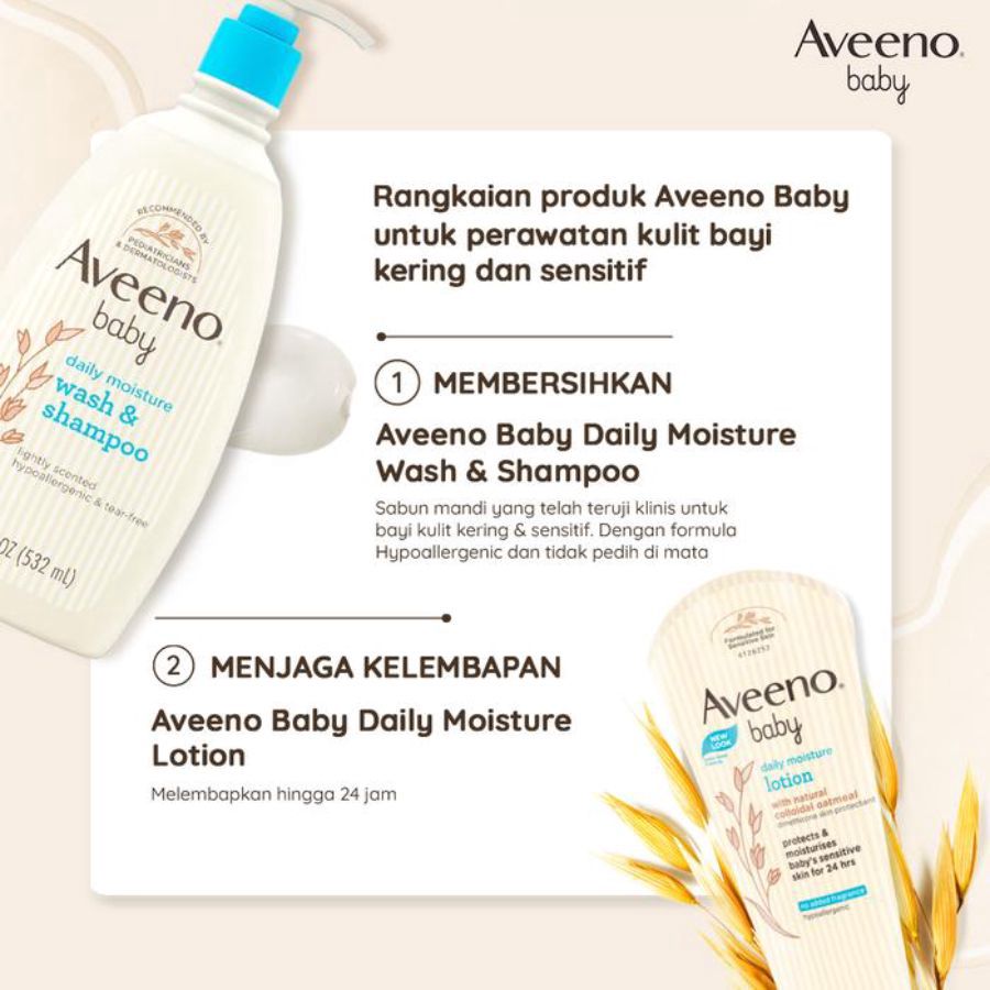 Aveeno Baby Daily Moisture Baby Wash & Shampoo 354ml