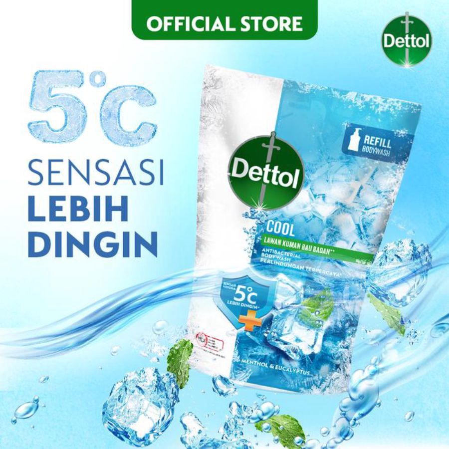 Dettol Cool Menthol & Eaucalyptus Antibacterial Body Wash 500gram