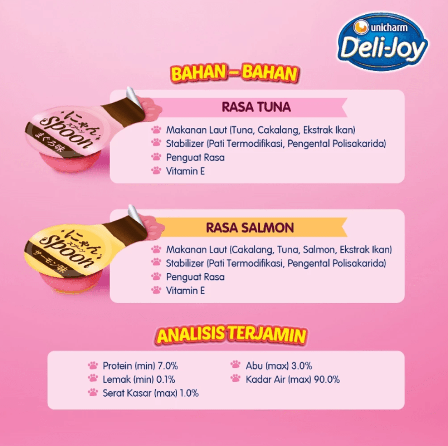 Deli Joy Sendok Tuna Salmon Snack Kucing 4 pcs x 10 gram 1pack