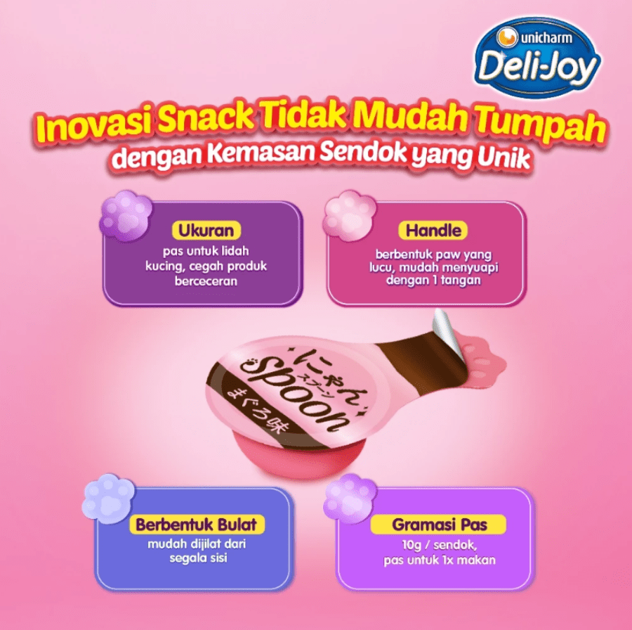Deli Joy Sendok Tuna Salmon Snack Kucing 4 pcs x 10 gram 1pack
