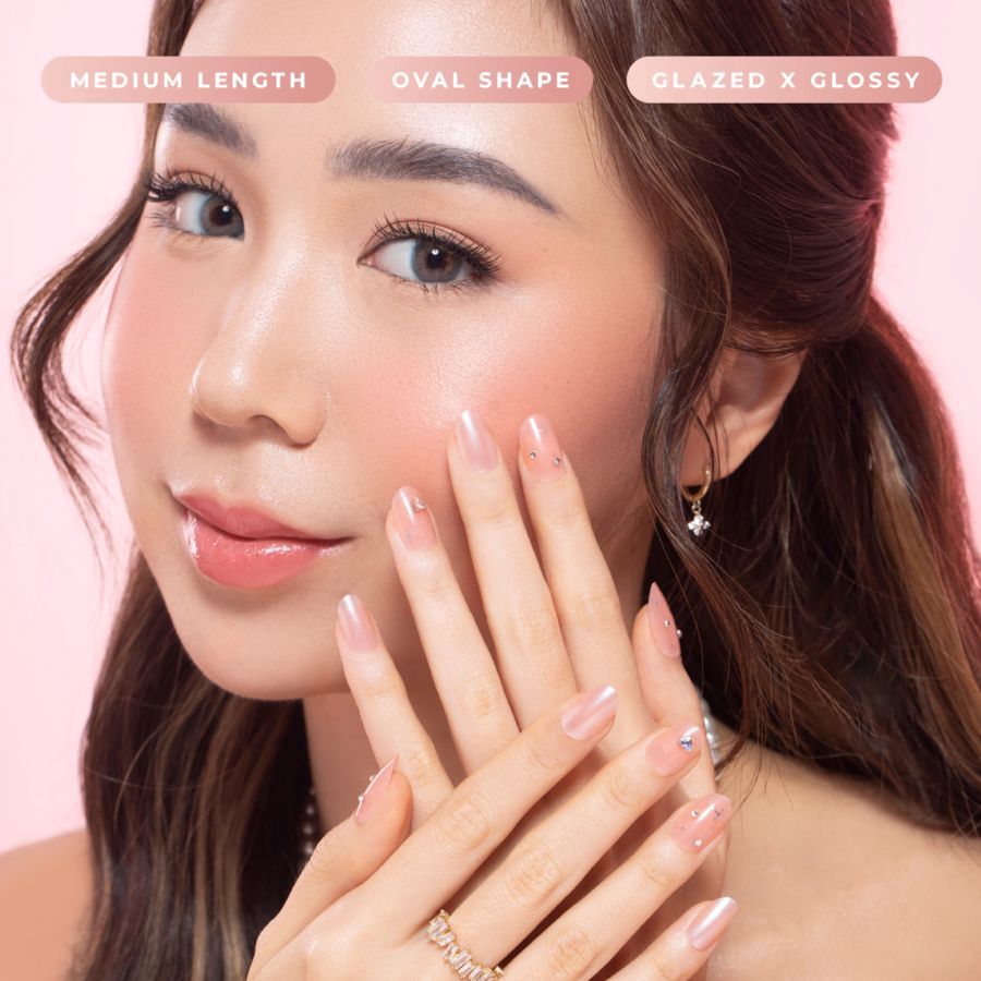 Eze Nails Diamond Queen Kuku Palsu Tempel 24pcs