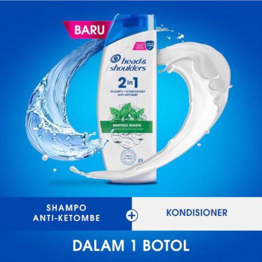 Head & Shoulders Menthol Dingin 2in1 Anti-Ketombe Shampo + Kondisioner 145ml