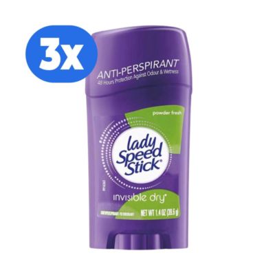 Triplepack Lady Speed Stick Powder Fresh Deodorant Stick 39gram