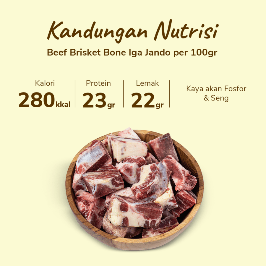 Daging Sapi Iga Jando Brisket Bone Import 1kg