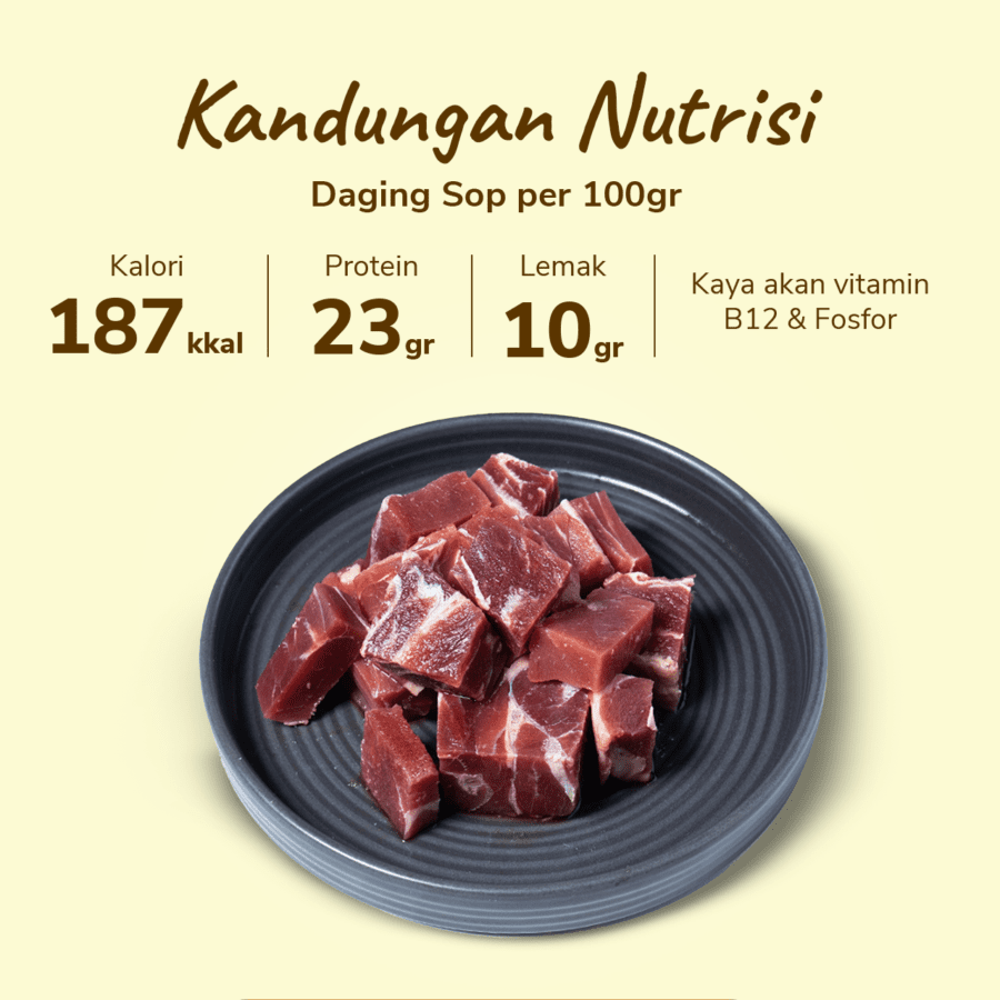 Daging Sapi Sop Grass Fed 500gram