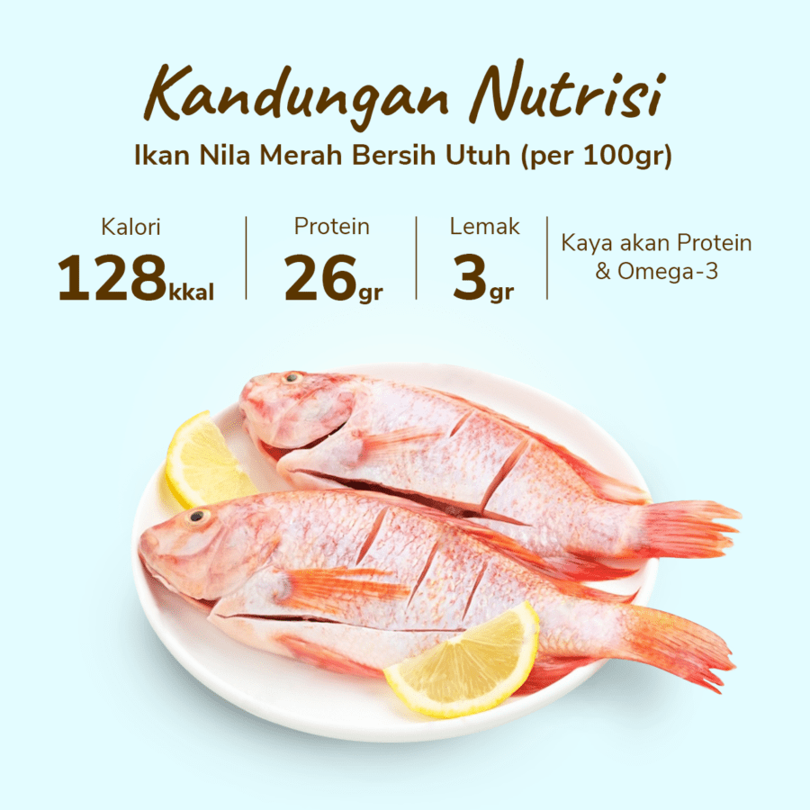 Ikan Nila Merah Bersih Utuh Astro Farm 480gram