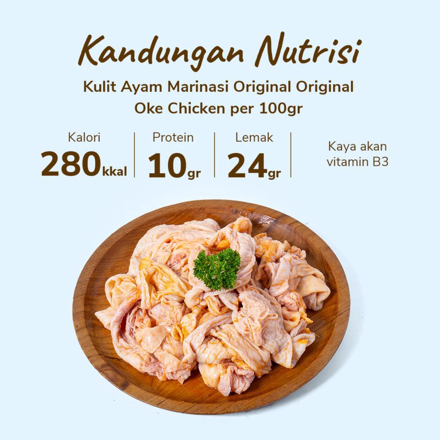 Kulit Ayam Marinasi Original Oke Chicken 500gram