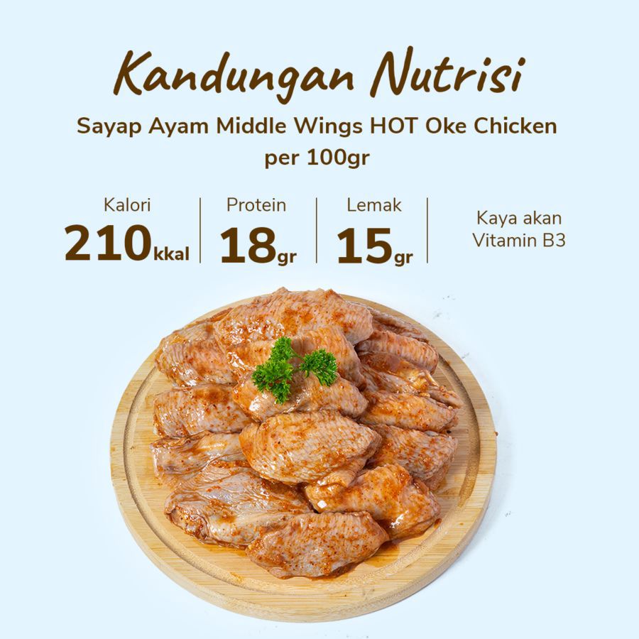 Sayap Ayam Middle Wings HOT Oke Chicken 500gram