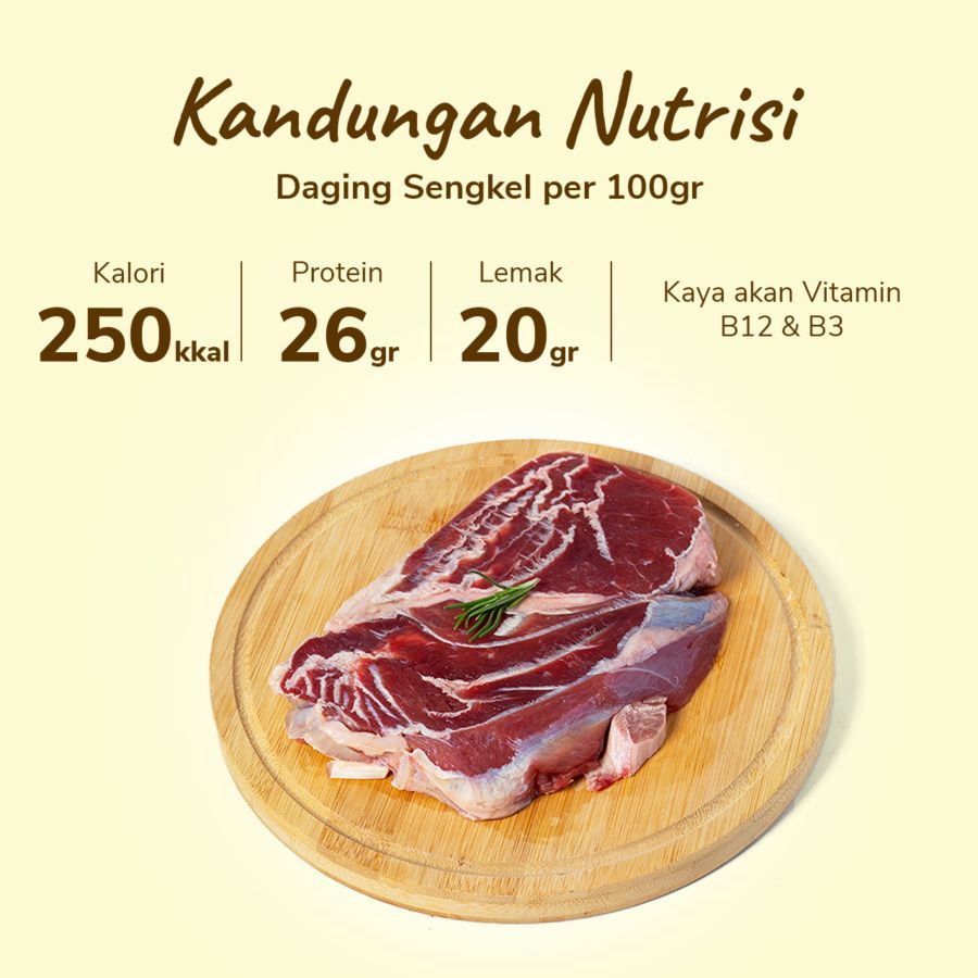 Daging Sengkel Ekonomis Fatty Cuts 250gram