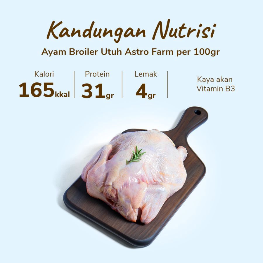 Ayam Broiler Utuh Astro Farm 900-1000gram