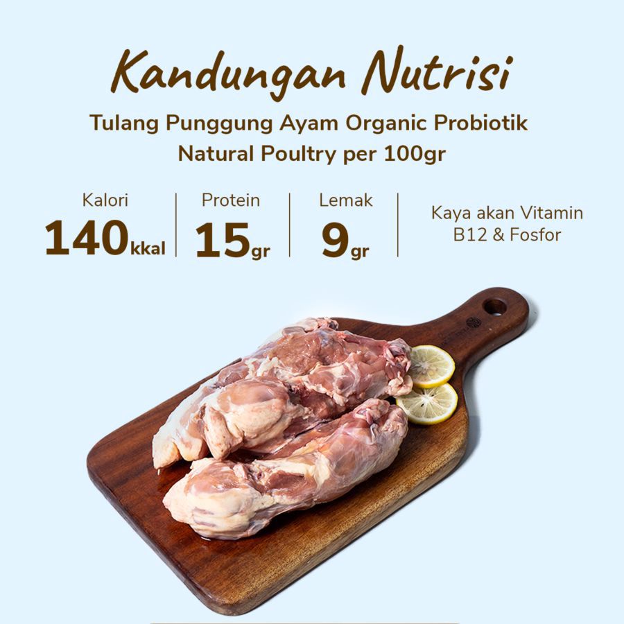 Tulang Punggung Ayam Organic Probiotik Natural Poultry 1000gram