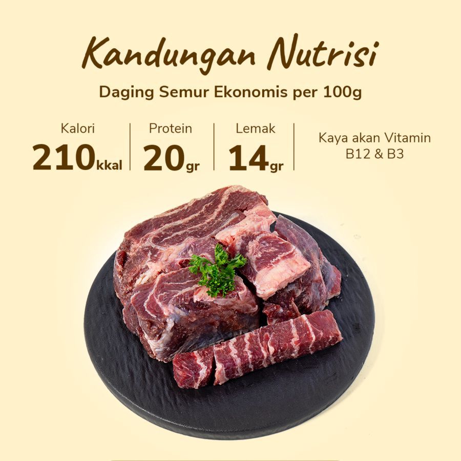 Daging Semur Ekonomis Fatty Cuts 500gram