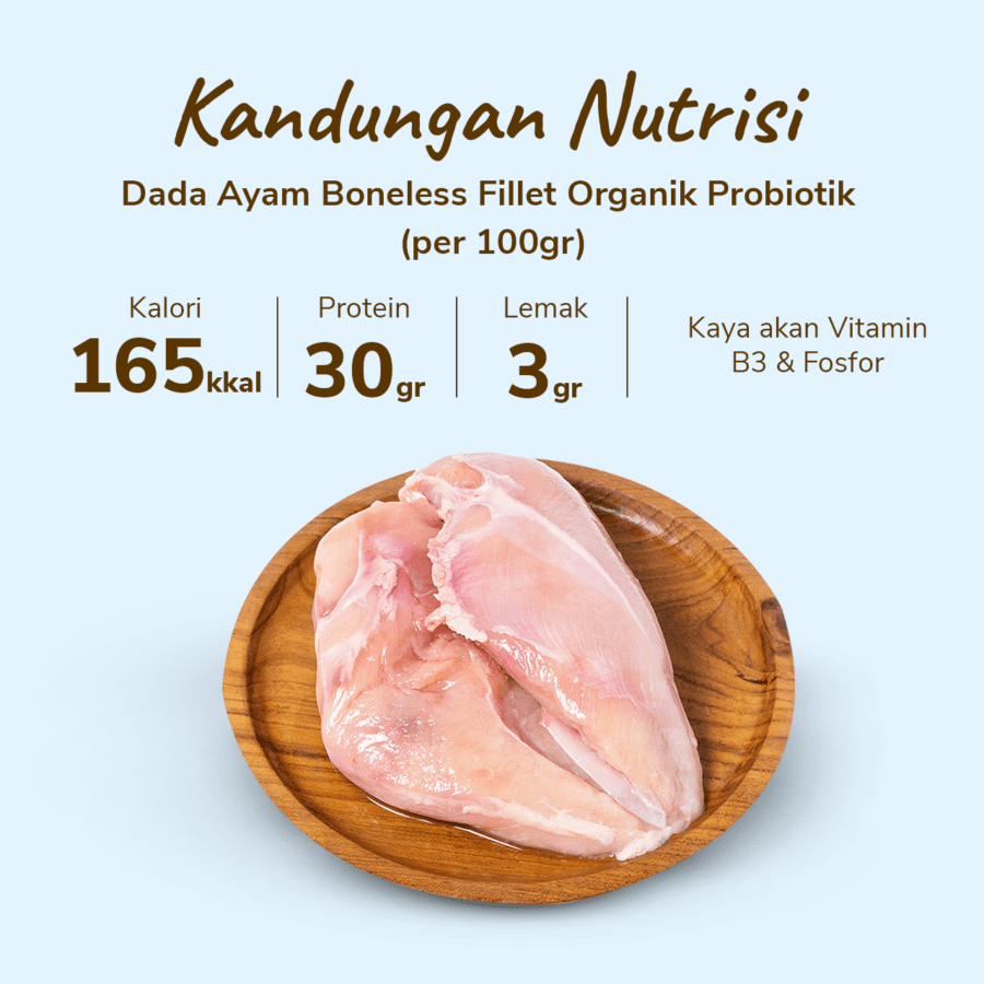 Dada Ayam Boneless Fillet Organik Probiotik Natural Poultry