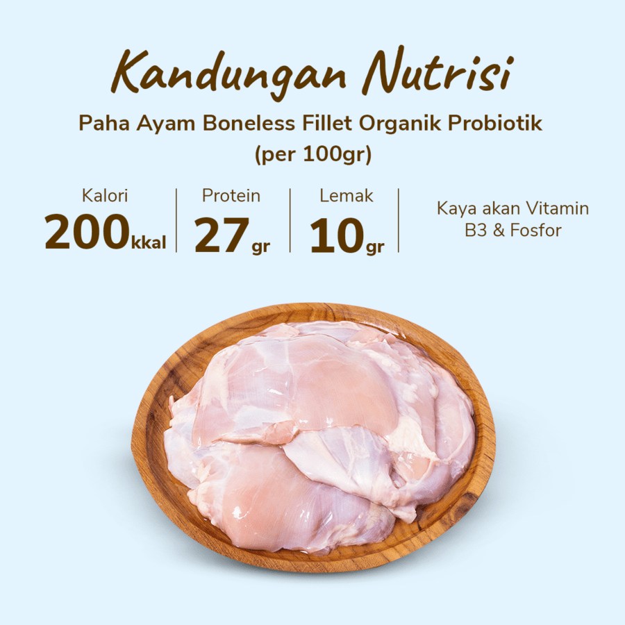 Paha Ayam Boneless Fillet Organik Probiotik Natural Poultry 500gram