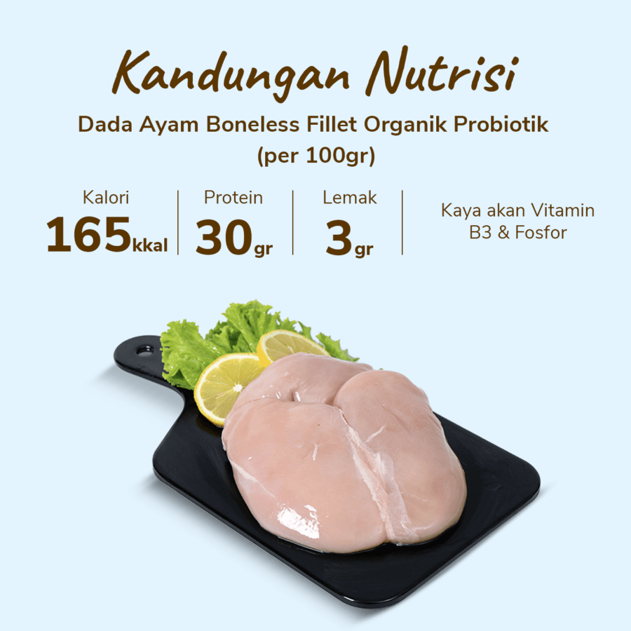 Dada Ayam Boneless Fillet Organik Probiotik Hona Farm