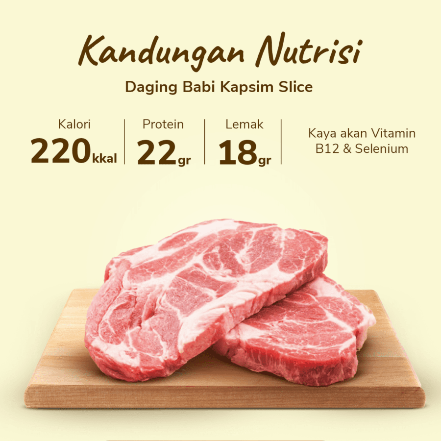 Kapsim Daging Babi Slice 500gram