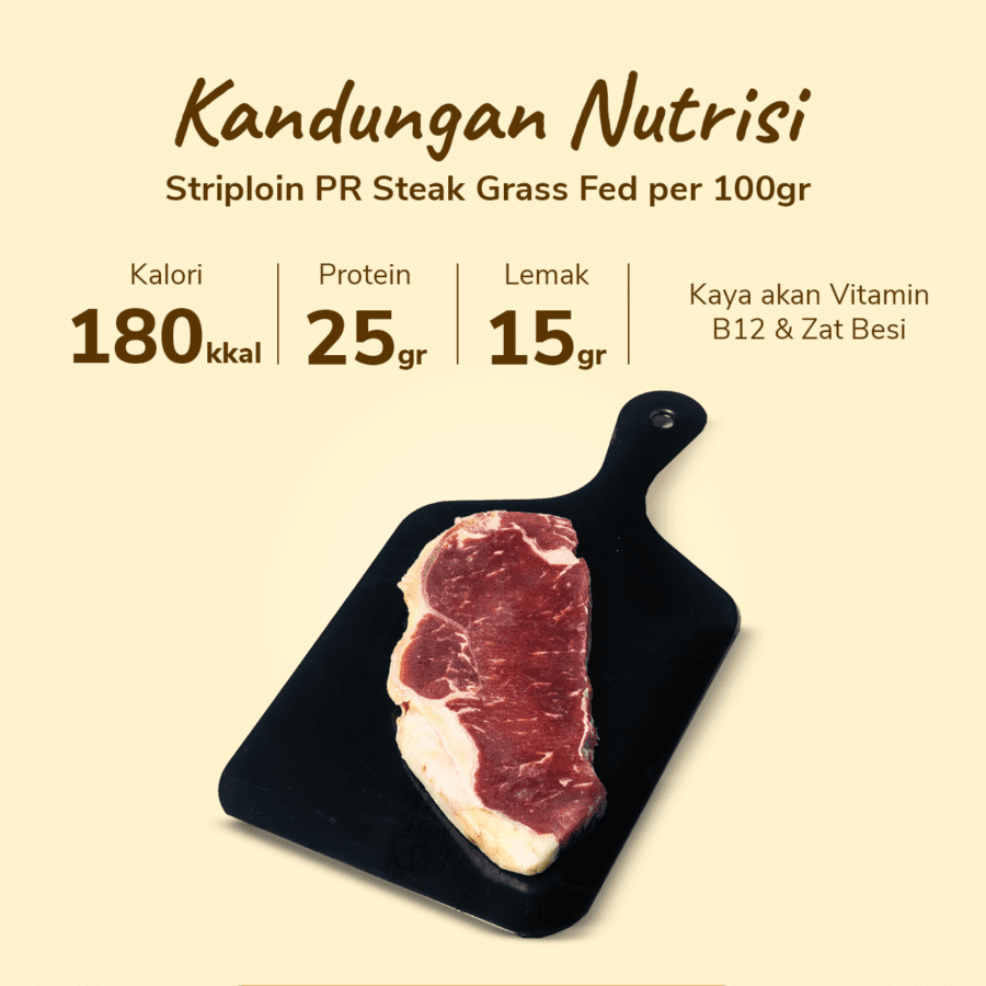 Striploin PR Steak Grassfed Import 170-185gram