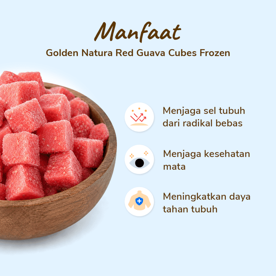 Golden Natura Red Guava Cubes Frozen 450gram