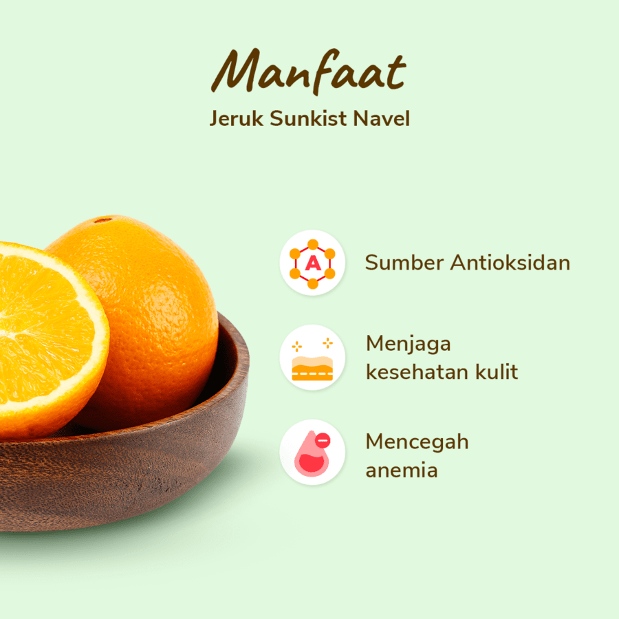 Jeruk Sunkist Navel Seedless Astro Farm 2-3 pcs 460-500gram