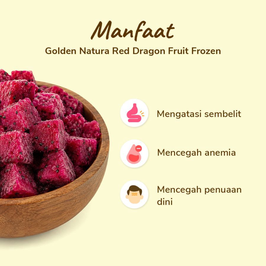 Golden Natura Red Dragon Fruit Frozen 450gram