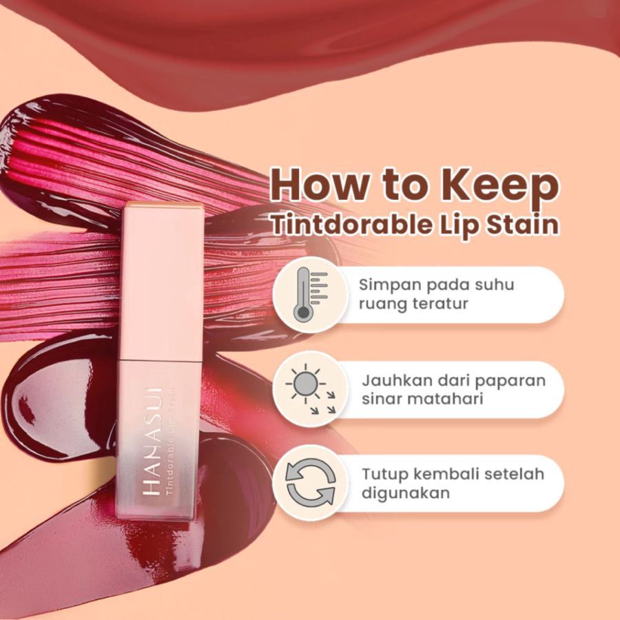 Hanasui Tintdorable Lip Stain Lip Tint 01 Cherry 1pcs