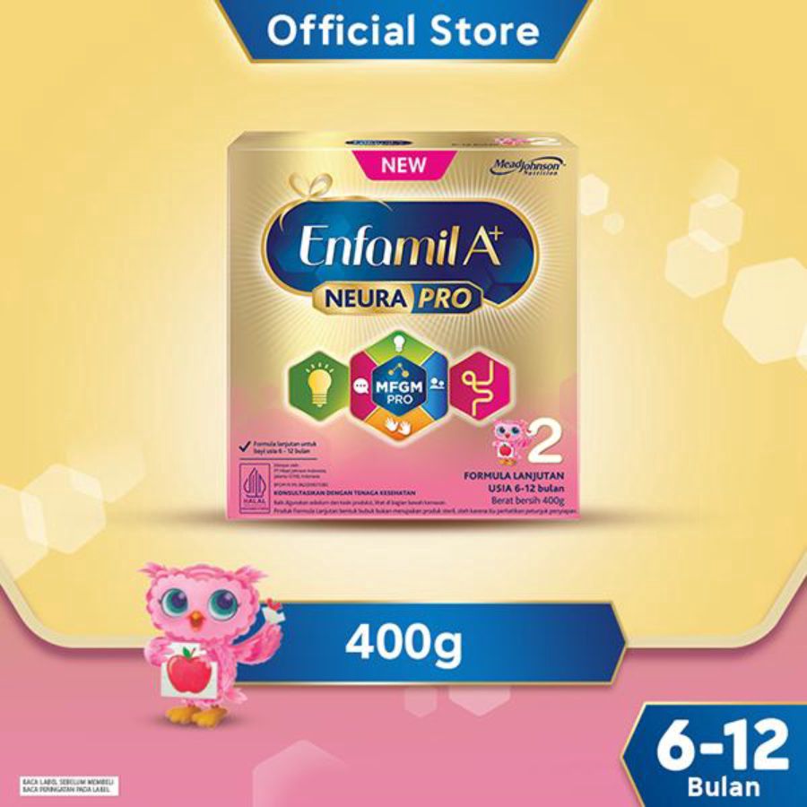 Enfamil A+ 2 Plain Susu Formula Bayi  6-12 Bulan 400gram