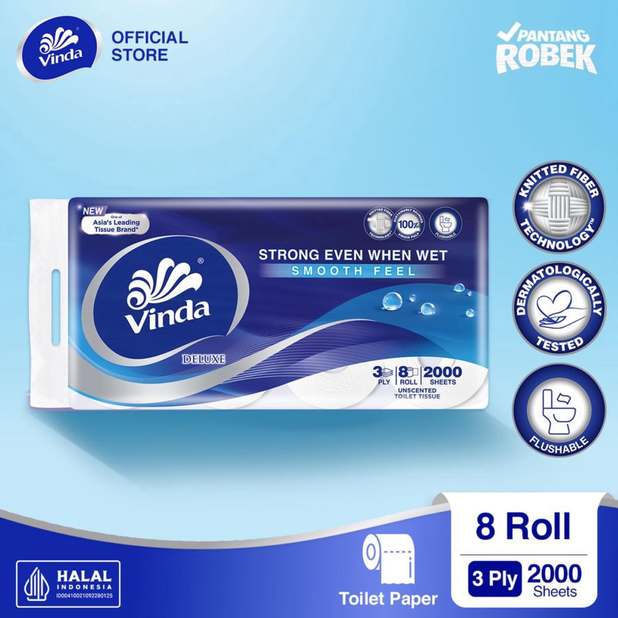 Vinda Deluxe Toilet Rolls Tisu Toilet 3 Ply