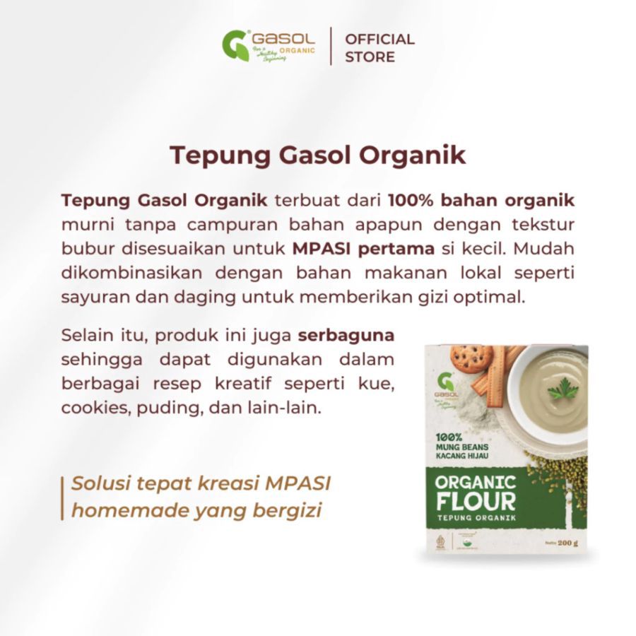 GASOL Organic Flour Mung Beans MPASI 200gram