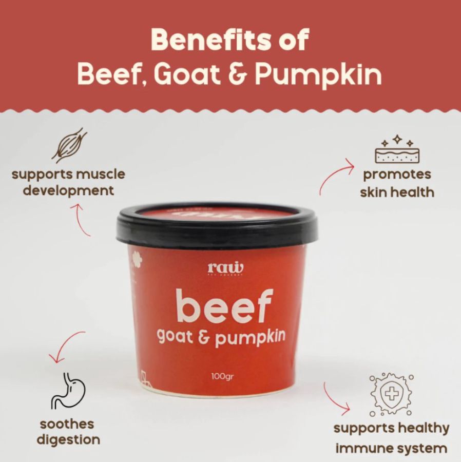 Raw Pet Gourmet Minis Beef, Goat & Pumpkin Makanan Basah Anjing 100gram