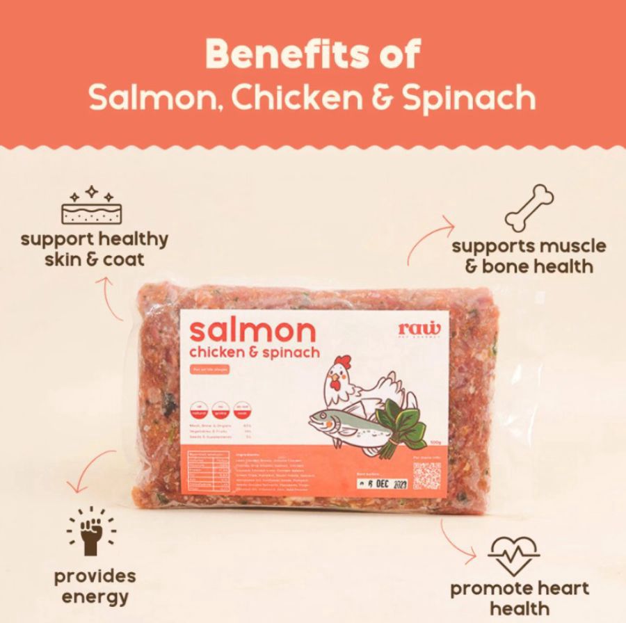 Raw Pet Gourmet Salmon, Chicken & Spinach Makanan Basah Anjing 500gram