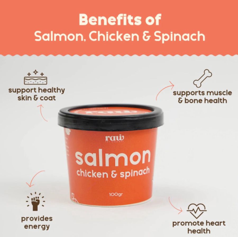 Raw Pet Gourmet Minis Salmon, Chicken & Spinach Makanan Basah Anjing