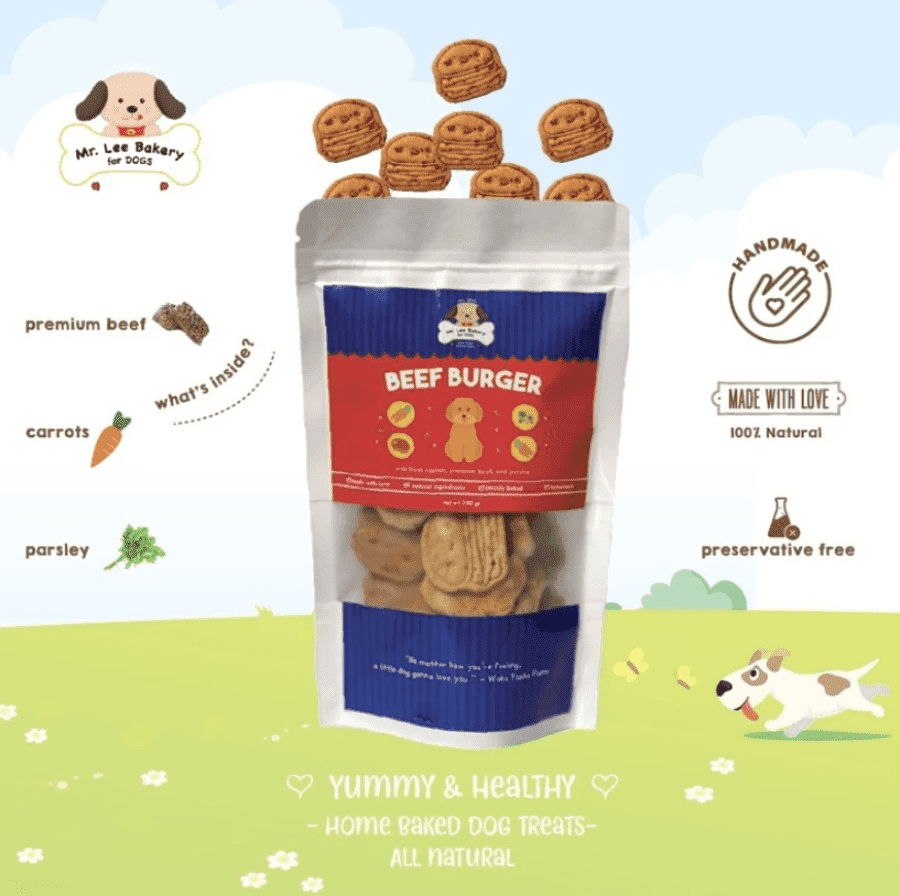 Mr Lee Bakery Beef Burger Biscuit Snack Anjing 100gram
