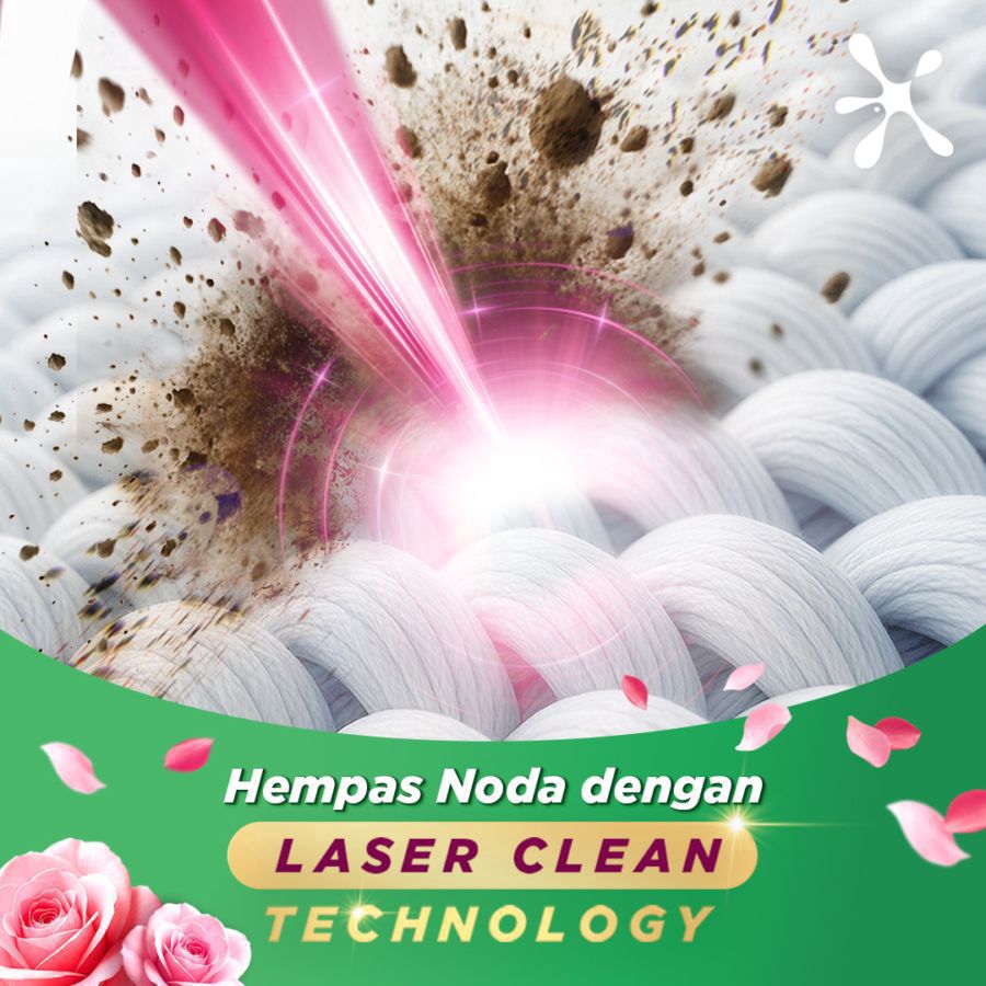 Bundle 2 Rinso Molto Anti Noda Rose Fresh Deterjen Cair 1500 gram 2pcs, 1500gram