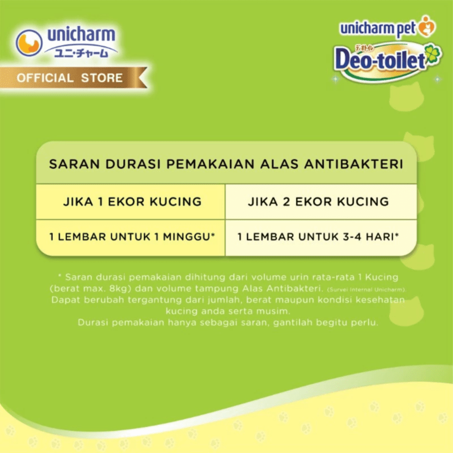 Unicharm Deo Toilet Alas Anti Bakteri Cat Toilet Pad Refill 1pack