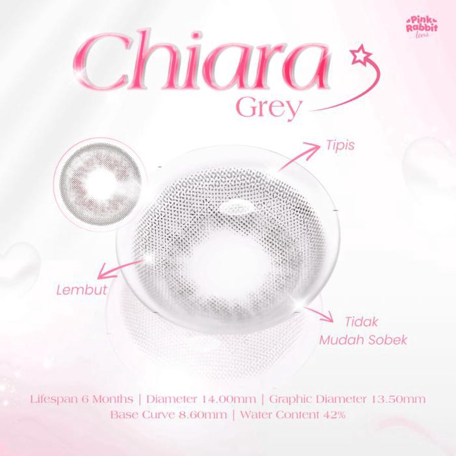 Pink Rabbit Super Comfy Chiara Grey Normal Softlens 1pair