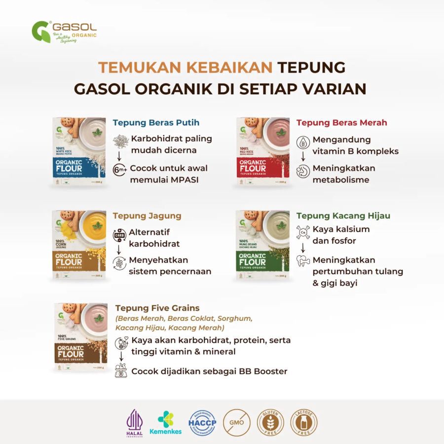 GASOL Organic Flour Mung Beans MPASI 200gram