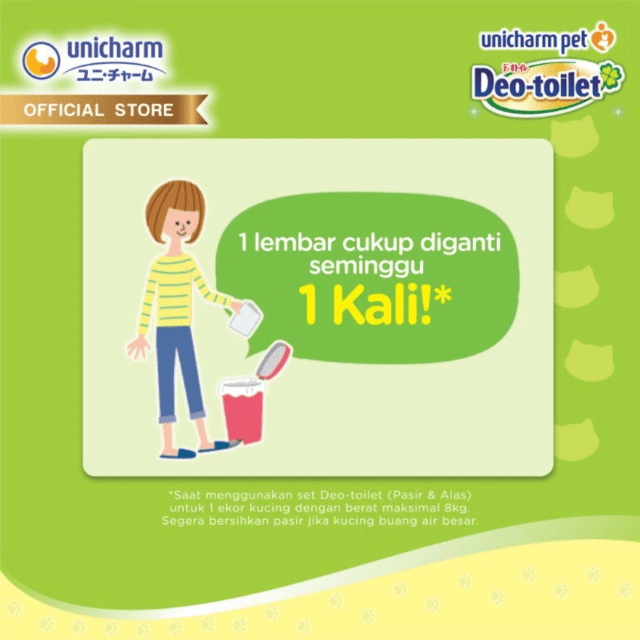 Unicharm Deo Toilet Alas Anti Bakteri Cat Toilet Pad Refill 1pack