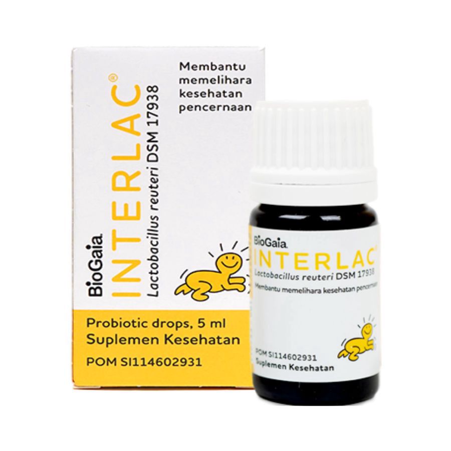 Interlac Probiotik Drops/Menjaga Kesehatan Saluran Pencernaan 5ml