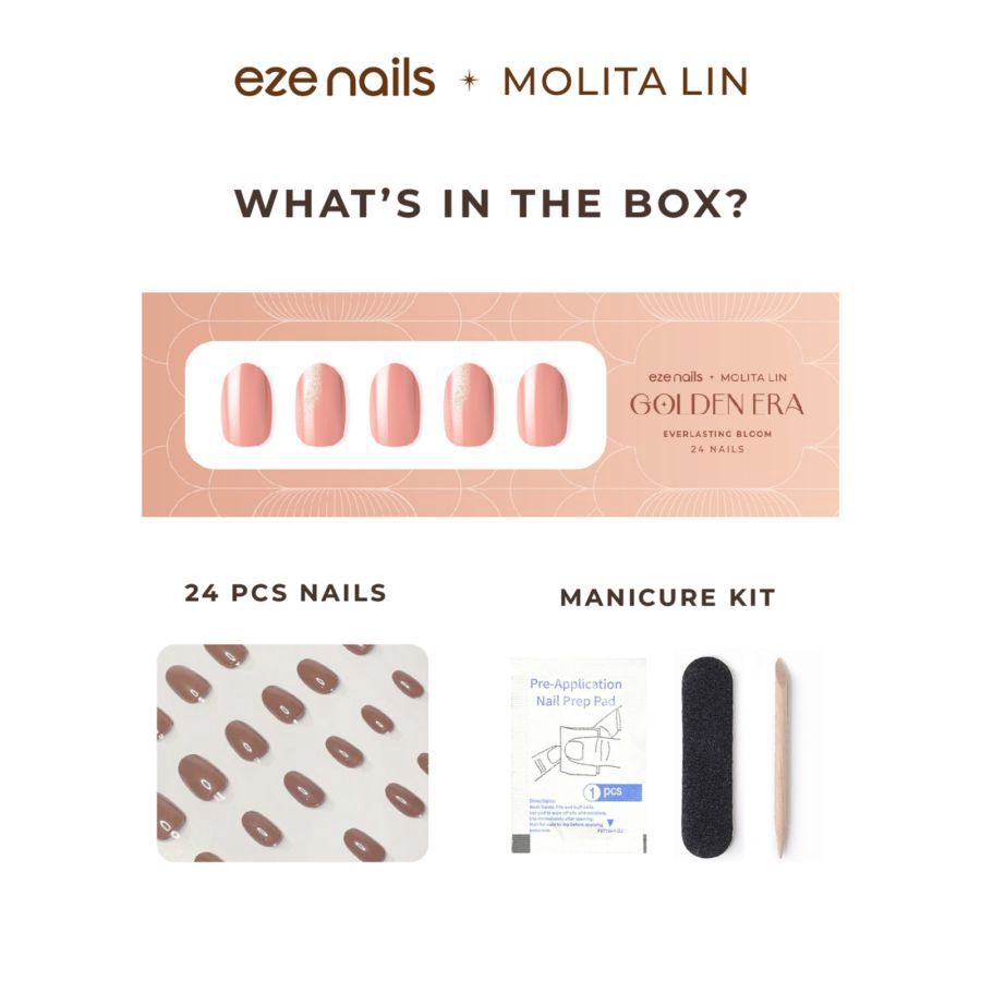 Eze Nails Everlasting Bloom Kuku Palsu Tempel 24pcs