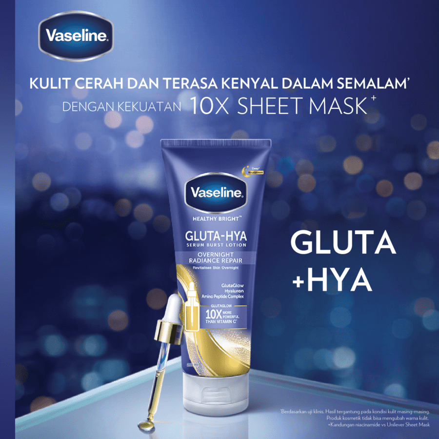 Vaseline Healthy Bright Gluta Gyaluron & Peptide Serum Overnight Repair Body Lotion 330ml