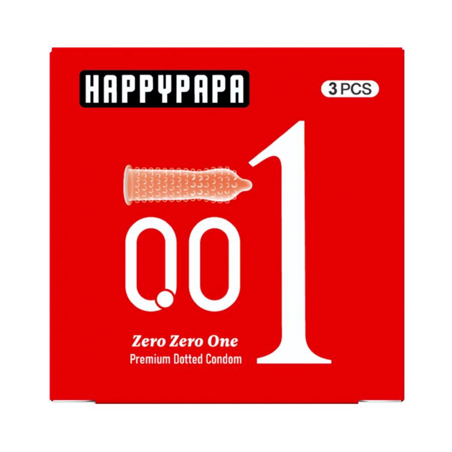 Happypapa 001 Premium Dotted Condom 3sachets