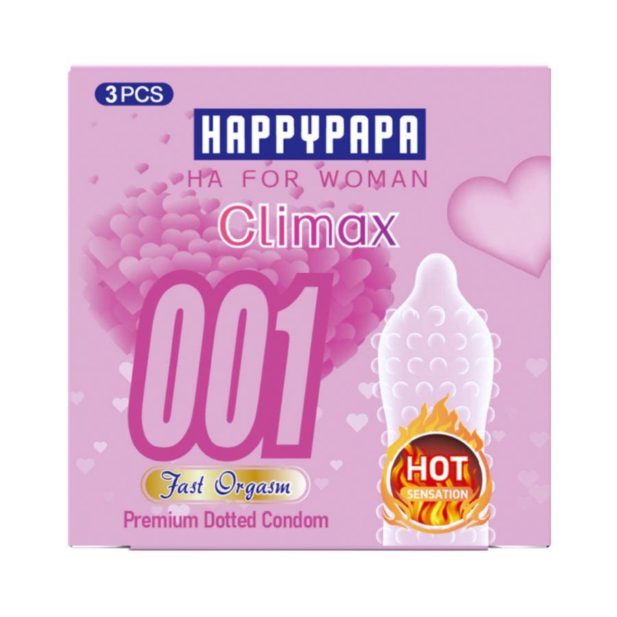 Happypapa 001 Climax Fast Orgasm Premium Dotted Condom 3sachets
