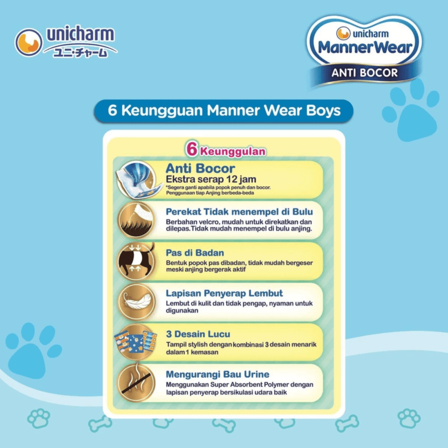 Unicharm Manner Wear Anti Bocor Popok Anjing Jantan S10 1pack