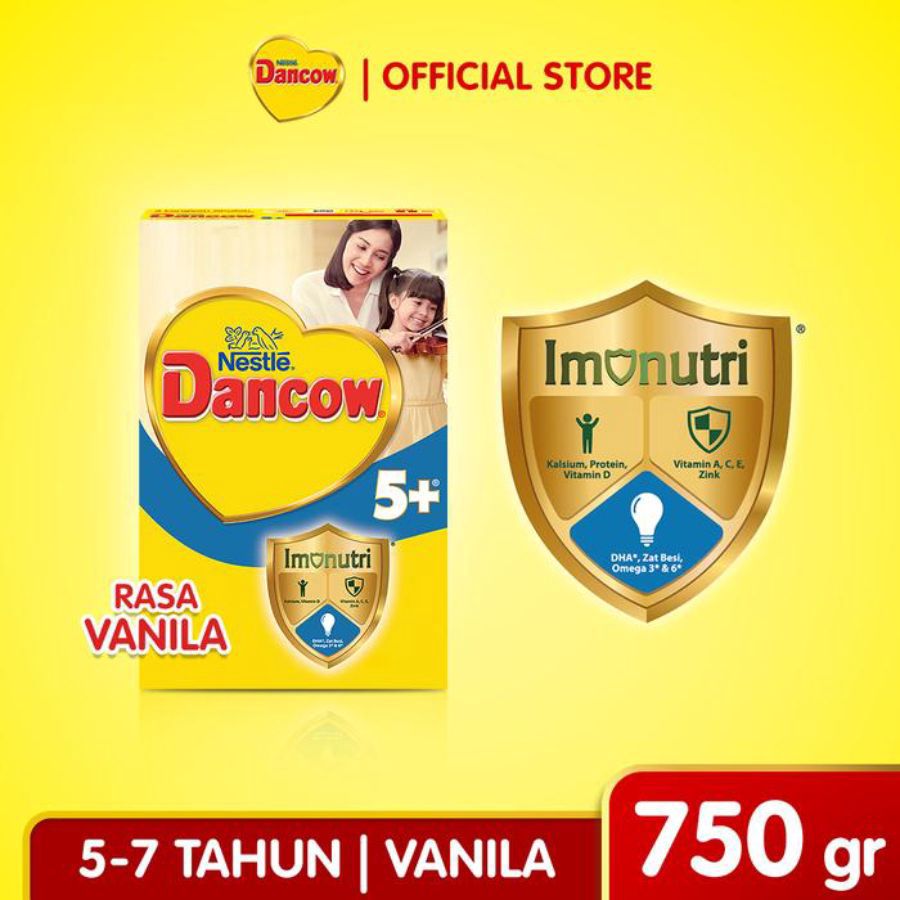 Dancow 5+ Imunutri Vanila Susu Formula 5-7 Tahun 750gram