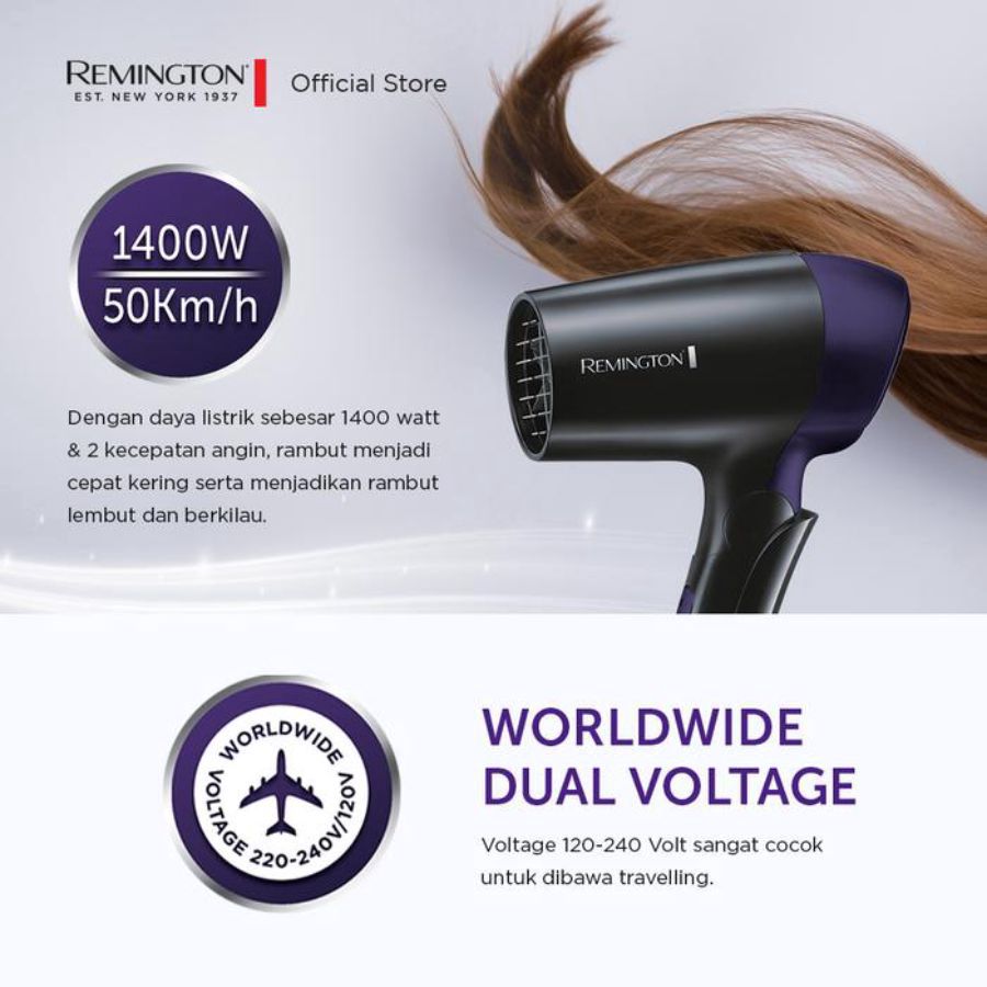 Remington Hairdryer Travel Dryer 1400 D2400 1pcs