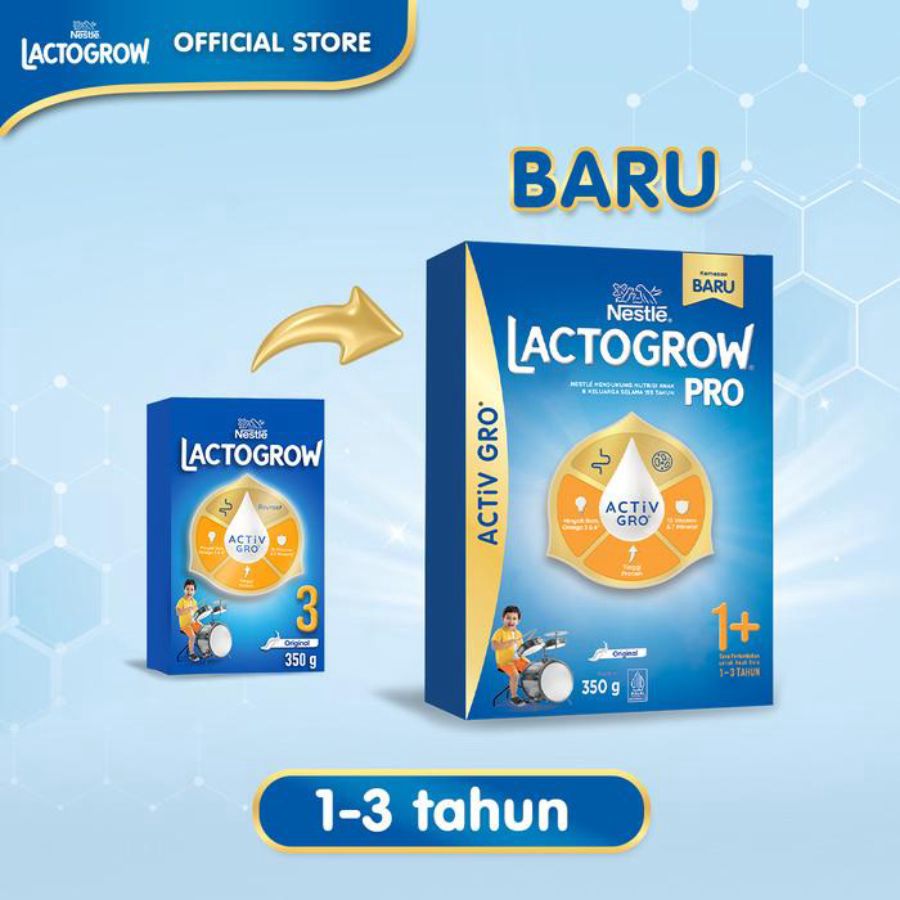 Nestle Lactogrow Pro 1+ Original Susu Pertumbuhan 1-3 Tahun 350gram