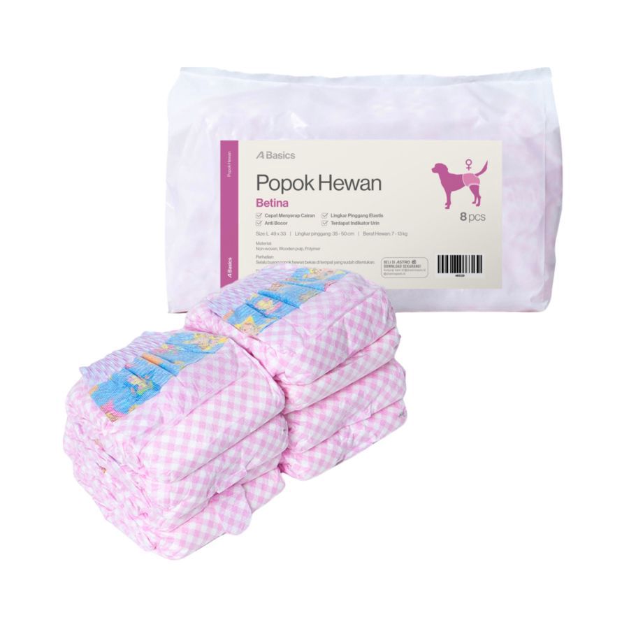 Popok Hewan Betina Size L - A Basics 8pcs